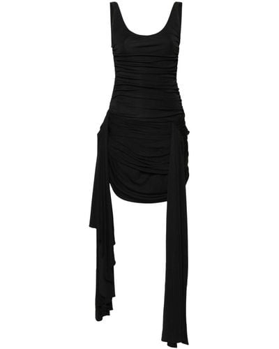 Mugler Draped Mini Dress - Black