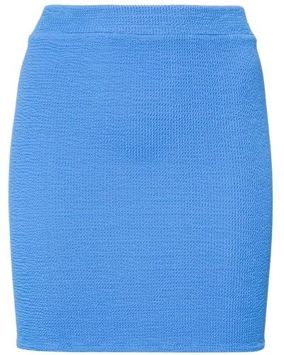 Mc2 Saint Barth Skirt With Logo - Blue