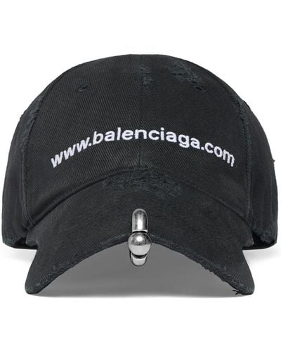 Balenciaga Embroidered-design Six-panel Cap - Black