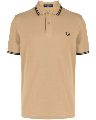 Fred Perry Laurel Wreath-embroidered Polo Shirt - Natural