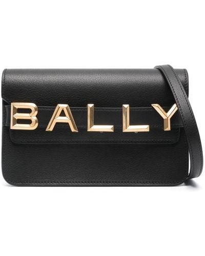 Bally Logo Leather Crossbody Bag - Black
