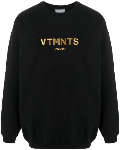 VTMNTS Logo-embroidered Crew-neck Sweatshirt - Black