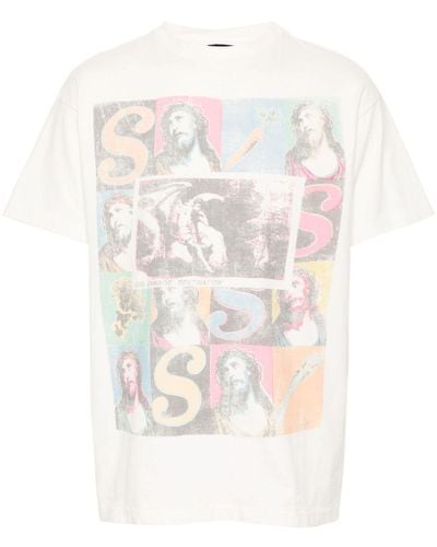 SAINT Mxxxxxx Printed Cotton T-shirt - White