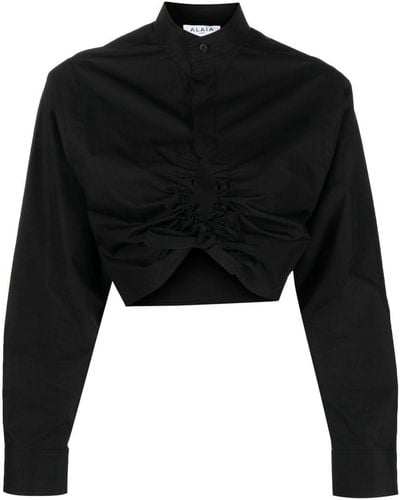 Alaïa Cropped Shirt - Black