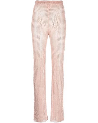 Santa Brands Rhinestone-embellished Straight Pants - Pink