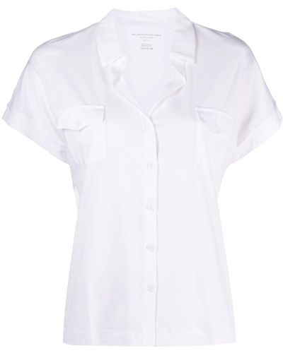 Majestic Short Sleeve Cotton Blend Shirt - White