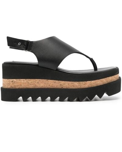 Stella McCartney Sneakelyse Wedge Sandals - Black