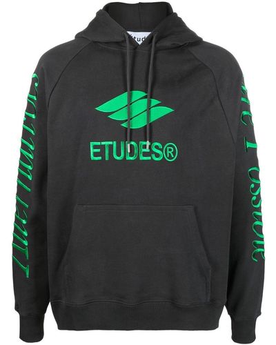 Etudes Studio Racing Eco Logo-embroidered Hoodie - Gray