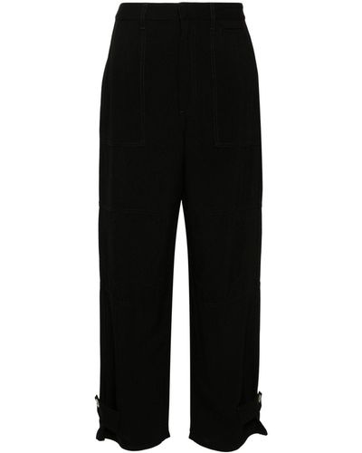 Loewe-Paulas Ibiza Linen Blend Cargo Trousers - Black