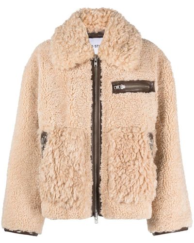 STAND Joann Faux Fur Jacket - Natural