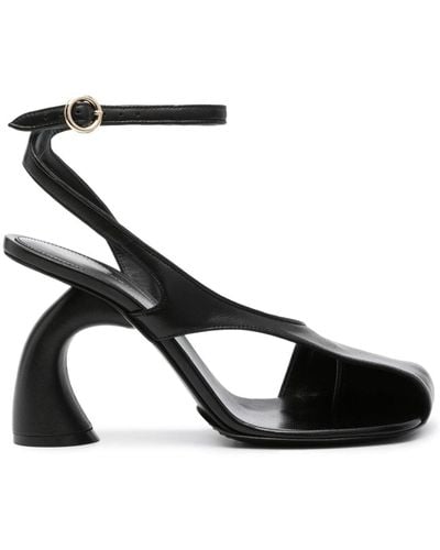 Dries Van Noten Leather Asymmetric Pumps - Black