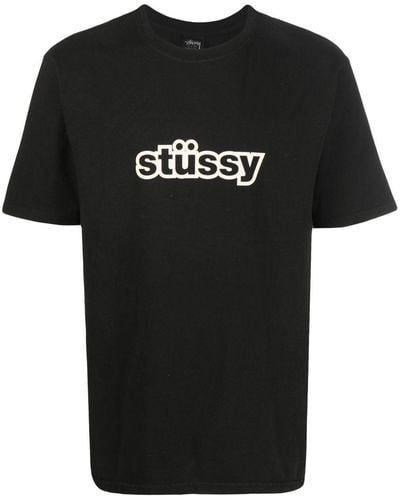 Stussy Logo Print T-shirt - Black