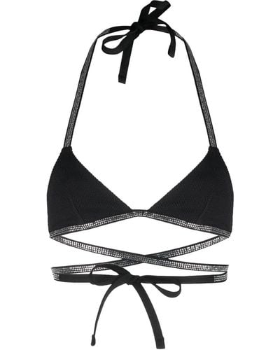 Heron Preston Rhinestone-embellished Bikini Top - Black