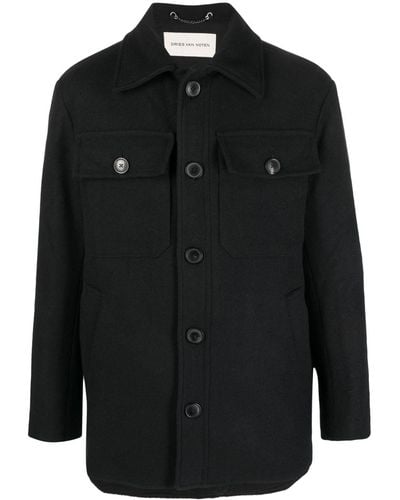 Dries Van Noten Valko Coat Black In Wool