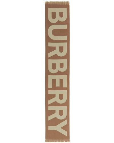 Burberry Logo Wool Scarf - Metallic
