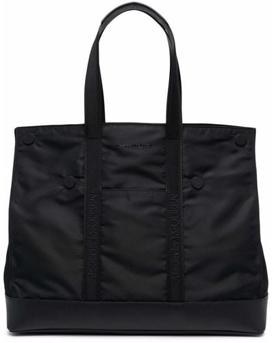 Alexander McQueen De Manta Nylon Tote - Black