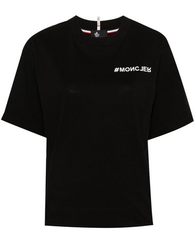 3 MONCLER GRENOBLE Logo Cotton T-Shirt - Black