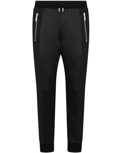 DSquared² Paneled Wool-blend Track Pants - Black