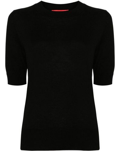 Wild Cashmere Silk And Cashmere Blend Half-sleeve Jumper - Black