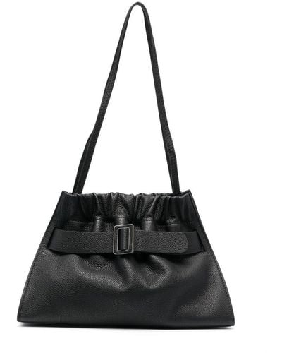 Boyy Scrunchy Satchel Soft Leather Shoulder Bag - Black