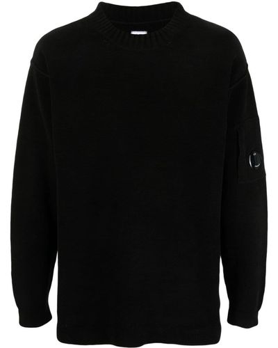 C.P. Company Lens Motif Cotton Sweater - Black