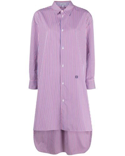 Loewe Shirt Dress With Lapel - Purple