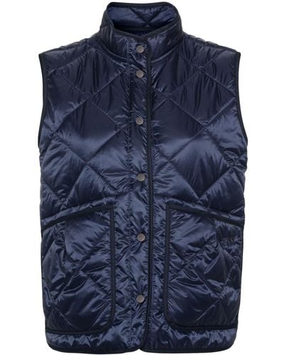 Fay Quilted Padded Gilet - Blue