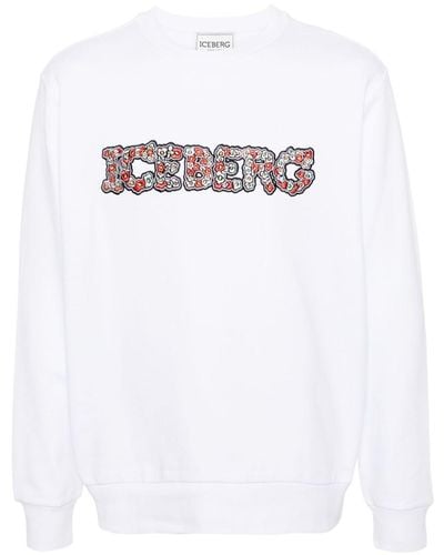 Iceberg Logo-embroidered Cotton Sweatshirt - White
