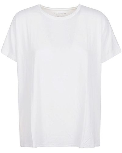 Majestic T-shirt In Viscosa Oversize - Bianco