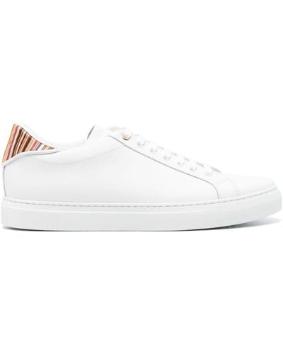 Paul Smith Beck Signature-Stripe Leather Trainers - White