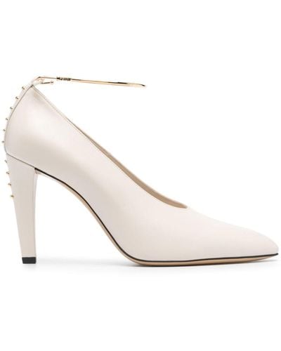 Fendi Filo Leather Court Shoes - White