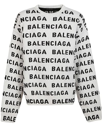 Balenciaga Sweatshirt With All-over Logo - Black
