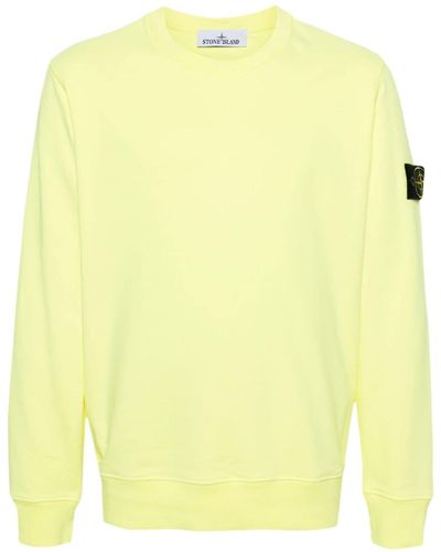Stone Island Compass-badge Cotton Sweatshirt - Yellow