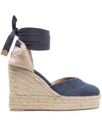 Castañer Chiara Wedge Heel Espadrilles - Blue