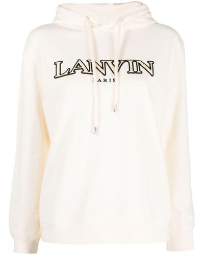 Lanvin Logo Cotton Hoodie - Natural