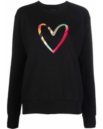PS by Paul Smith Embroidered-heart Organic-cotton Sweatshirt - Black