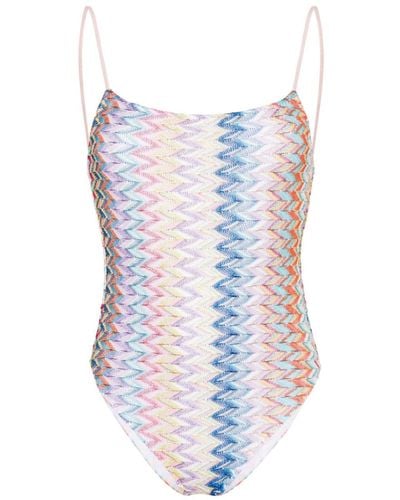 MISSONI BEACHWEAR Zigzag Pattern One-piece Swimsuit - White