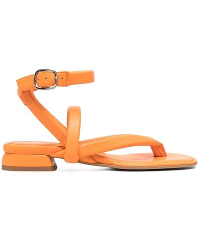 Alysi Open-toe Leather Sandals - Orange