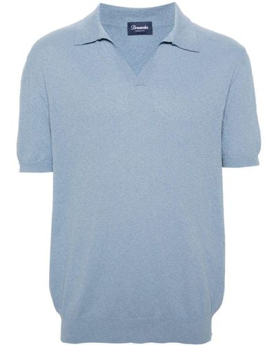 Drumohr Split-neck Polo Shirt - Blue