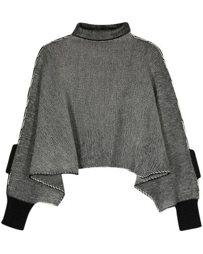 Issey Miyake Ribbed-knit Wool Sweater - Gray