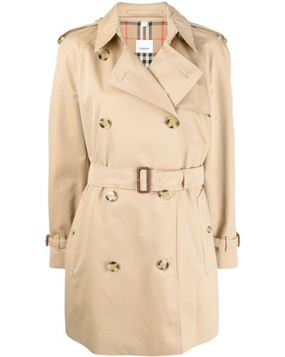 Burberry Cotton Trench Coat - Natural
