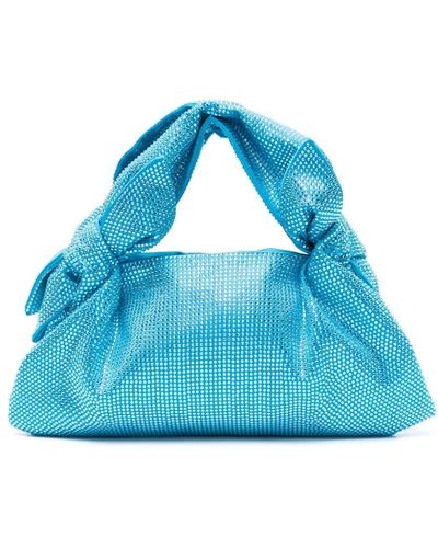 GIUSEPPE DI MORABITO Rhinestone-embellished Knotted Tote Bag - Blue