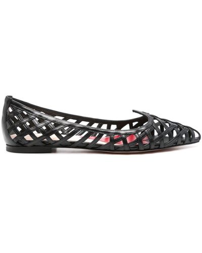 Roger Vivier I Love Vivier Leather Ballet Flats - Black