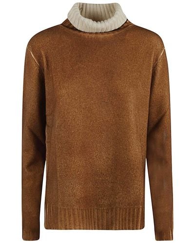 ALESSANDRO ASTE Wool And Cashmere Blend Turtleneck Sweater - Brown