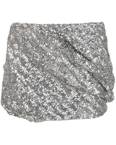 The Attico Sequin Mini Skirt - Grey