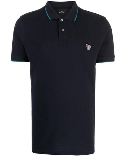 PS by Paul Smith Logo-embroidered Cotton Polo Shirt - Black