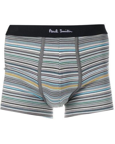 Paul Smith Logo-waistband Striped Boxers - Gray