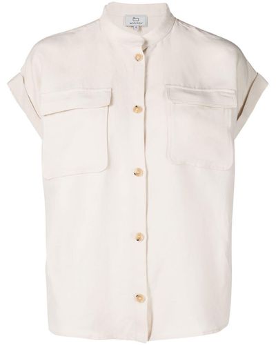 Woolrich Cap Sleeve Button-up Shirt - White