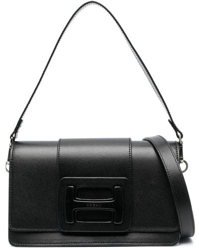 Hogan H-bag Leather Crossbody Bag - Black