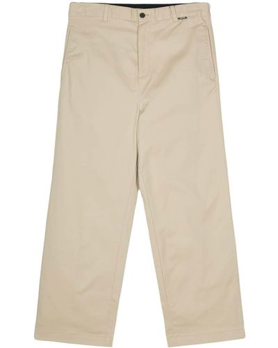 Calvin Klein Logo-tag Wide-leg Trousers - Natural